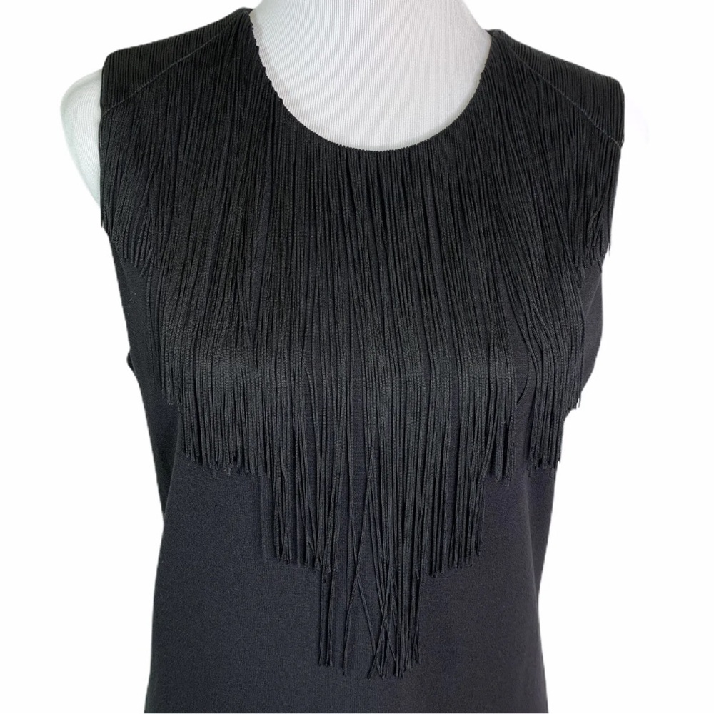 📚DROP⬇️ BCBGMAXAZRIA • Alyn Black
Fringe Trim Flounce Hem
Cocktail Dress • S - Picture 3 of 9